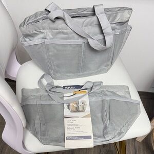 Gray Mesh Tote Bag